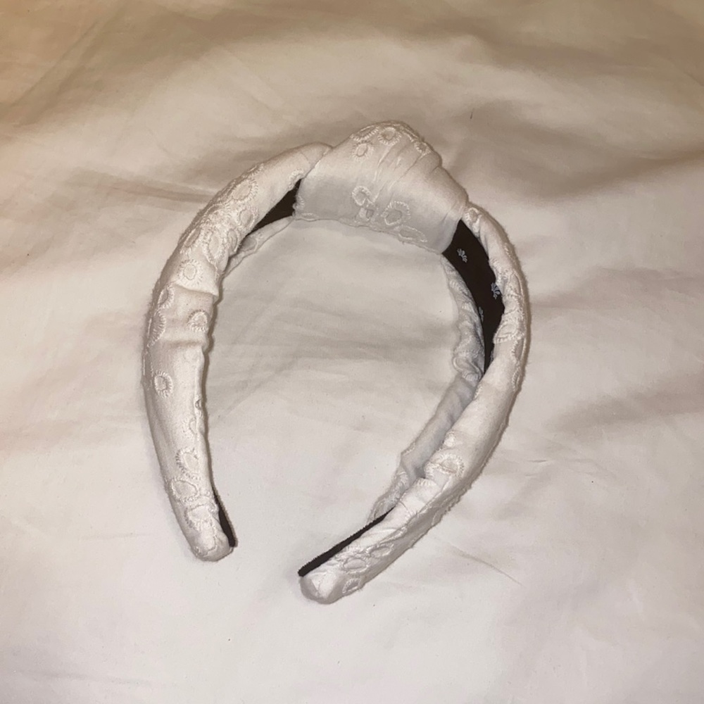 Lele Sadoughi | White Eyelet Headband | NWOT